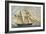 Sardinian Barquentine Cristina, 1829, Watercolour by Pittalunga, Italy, 19th Century-null-Framed Giclee Print