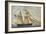 Sardinian Barquentine Cristina, 1829, Watercolour by Pittalunga, Italy, 19th Century-null-Framed Giclee Print