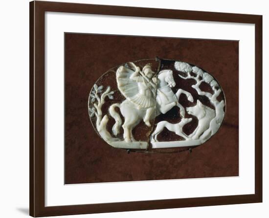 Sardonyx Cameo with Scene of Wild Boar Hunting-null-Framed Giclee Print