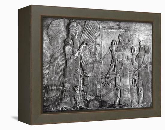 Sargon II Presents Goat to Ahura Mazda-Science Source-Framed Premier Image Canvas