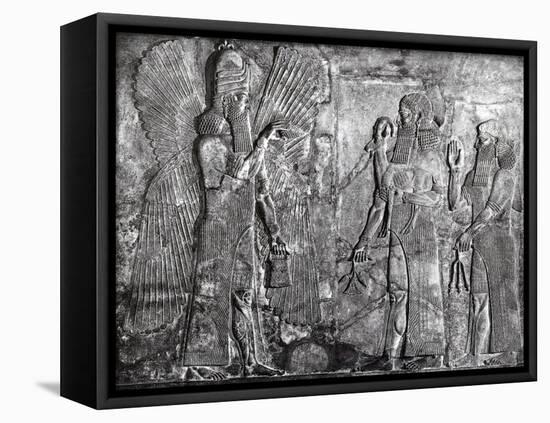 Sargon II Presents Goat to Ahura Mazda-Science Source-Framed Premier Image Canvas