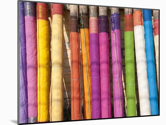 Sari Lengths of Brightly Coloured Cotton, Hand Woven on Village Looms, Kalna, West Bengal, India-Annie Owen-Mounted Photographic Print