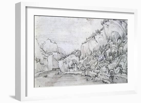 Sarmingstein on the Danube, 16th Century-Albrecht Altdorfer-Framed Giclee Print