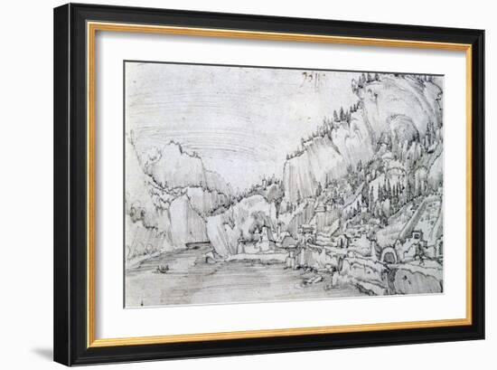 Sarmingstein on the Danube, 16th Century-Albrecht Altdorfer-Framed Giclee Print