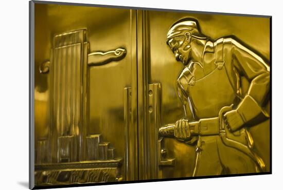 Sart-Deco Elevator Door Details, Minneapolis, Minnesota, USA-Walter Bibikow-Mounted Photographic Print