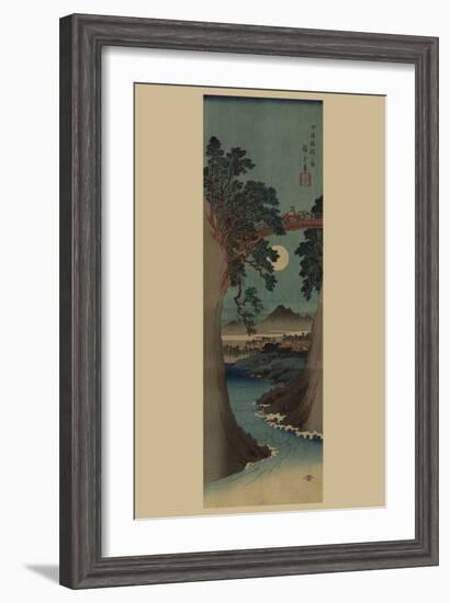 Saruhashi Bridge in Kai Province.-Ando Hiroshige-Framed Art Print