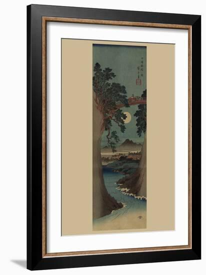 Saruhashi Bridge in Kai Province.-Ando Hiroshige-Framed Art Print