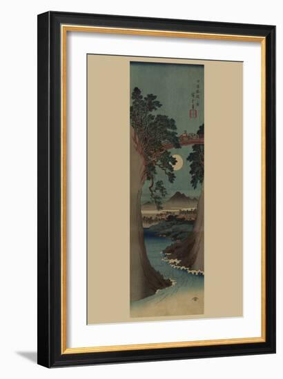 Saruhashi Bridge in Kai Province.-Ando Hiroshige-Framed Art Print