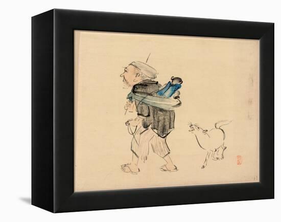 Saruhiki to Inu-Shibata Zeshin-Framed Premier Image Canvas