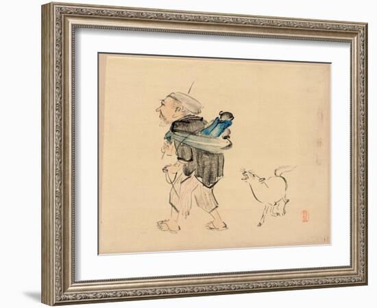 Saruhiki to Inu-Shibata Zeshin-Framed Giclee Print