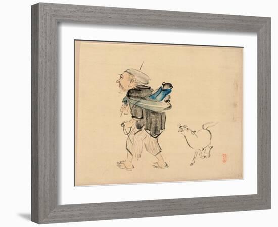 Saruhiki to Inu-Shibata Zeshin-Framed Giclee Print