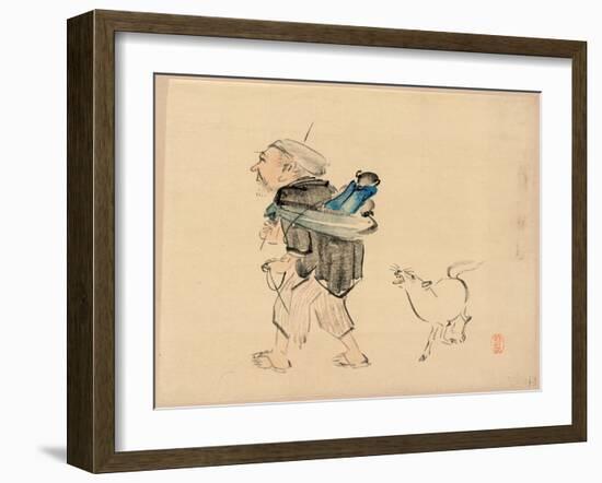 Saruhiki to Inu-Shibata Zeshin-Framed Giclee Print