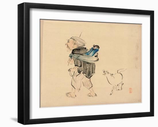 Saruhiki to Inu-Shibata Zeshin-Framed Giclee Print