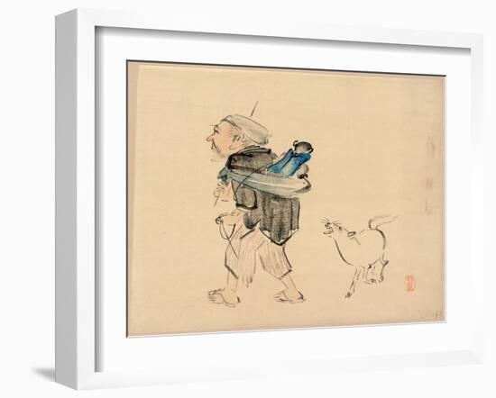 Saruhiki to Inu-Shibata Zeshin-Framed Giclee Print