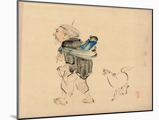 Saruhiki to Inu-Shibata Zeshin-Mounted Giclee Print