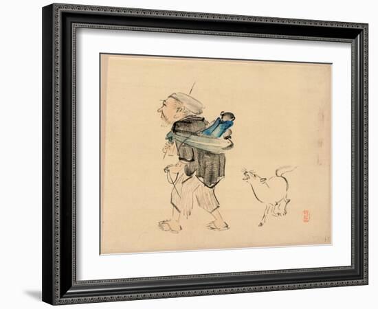 Saruhiki to Inu-Shibata Zeshin-Framed Giclee Print