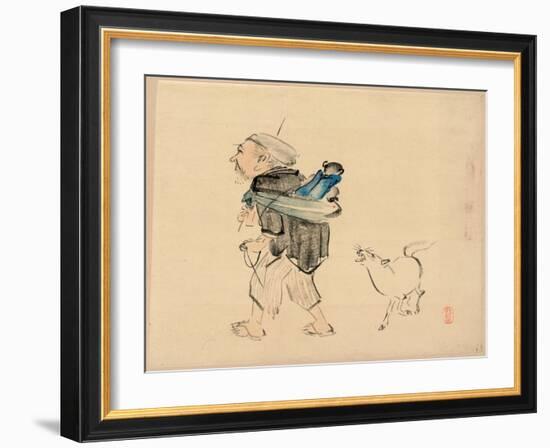 Saruhiki to Inu-Shibata Zeshin-Framed Giclee Print