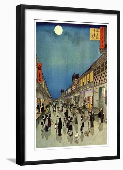 Saruwaka Cho, Yoru Shibai, 1856-Ando Hiroshige-Framed Premium Giclee Print