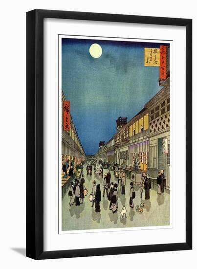 Saruwaka Cho, Yoru Shibai, 1856-Ando Hiroshige-Framed Giclee Print