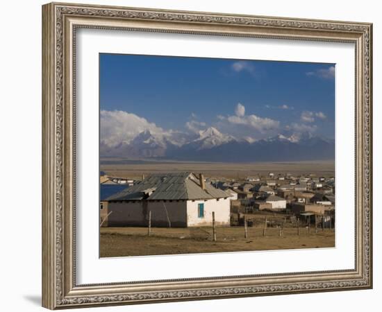 Sary Tash with Mountains in the Background, Kyrgyzstan, Central Asia-Michael Runkel-Framed Photographic Print