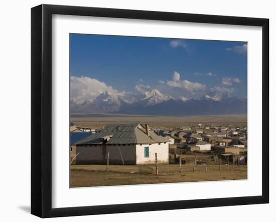 Sary Tash with Mountains in the Background, Kyrgyzstan, Central Asia-Michael Runkel-Framed Photographic Print