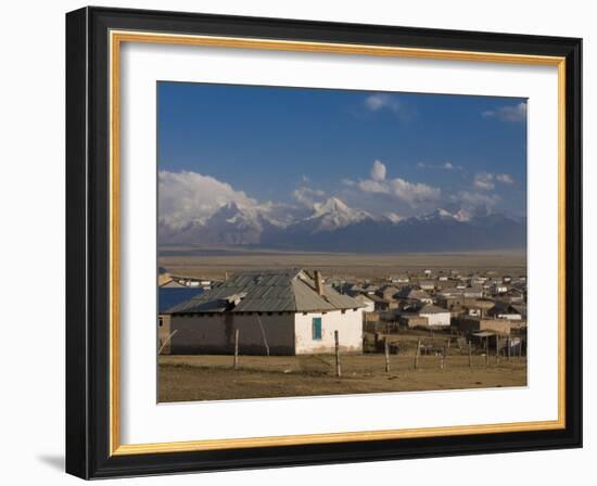 Sary Tash with Mountains in the Background, Kyrgyzstan, Central Asia-Michael Runkel-Framed Photographic Print