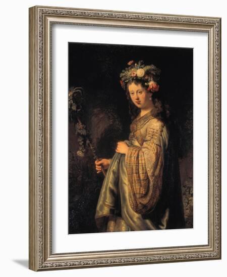 Saskia as Flora, 1634-Rembrandt van Rijn-Framed Giclee Print