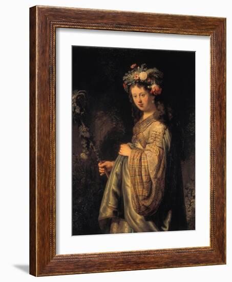 Saskia as Flora, 1634-Rembrandt van Rijn-Framed Giclee Print