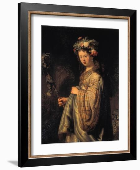 Saskia as Flora, 1634-Rembrandt van Rijn-Framed Giclee Print