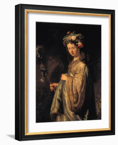 Saskia as Flora, 1634-Rembrandt van Rijn-Framed Giclee Print