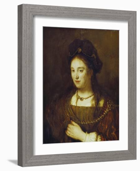 Saskia, the Wife of Rembrandt, 1643-Rembrandt van Rijn-Framed Giclee Print