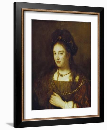 Saskia, the Wife of Rembrandt, 1643-Rembrandt van Rijn-Framed Giclee Print