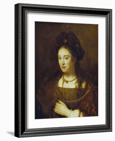 Saskia, the Wife of Rembrandt, 1643-Rembrandt van Rijn-Framed Giclee Print