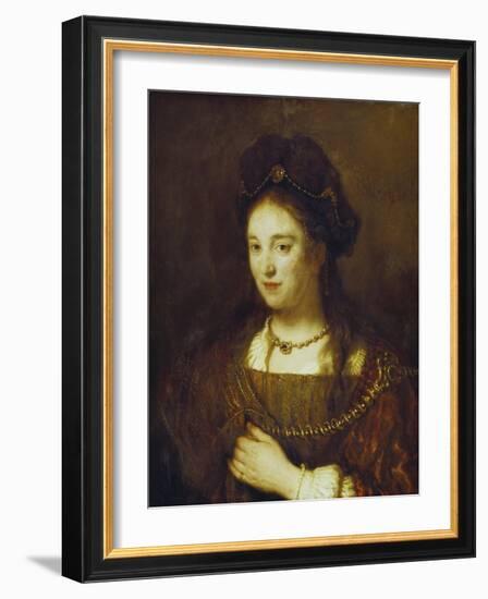 Saskia, the Wife of Rembrandt, 1643-Rembrandt van Rijn-Framed Giclee Print