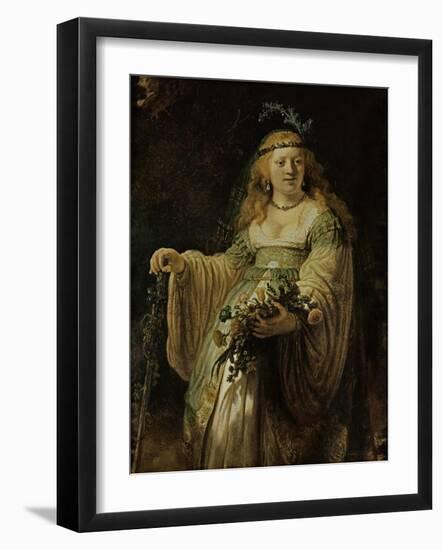 Saskia Van Ulenborch in Arcadian Costume, 1634-Rembrandt van Rijn-Framed Giclee Print