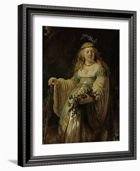 Saskia Van Ulenborch in Arcadian Costume, 1634-Rembrandt van Rijn-Framed Giclee Print