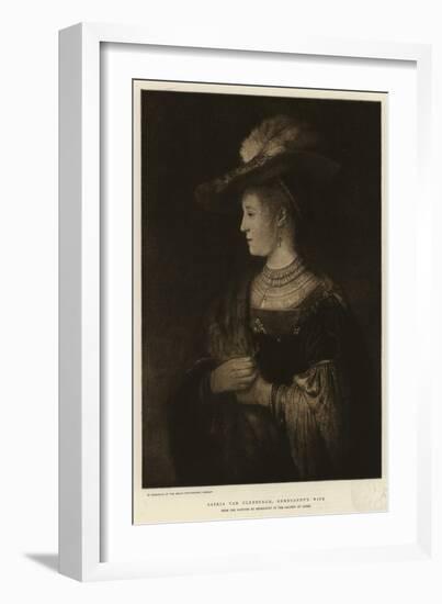 Saskia Van Ulenburgh, Rembrandt's Wife-Rembrandt van Rijn-Framed Giclee Print