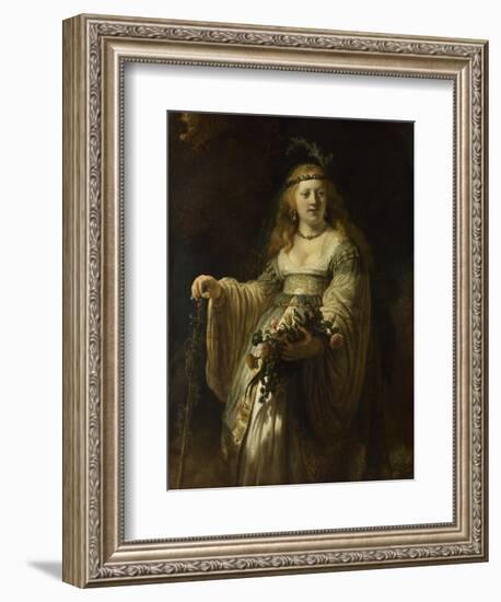 Saskia Van Uylenburgh in Arcadian Costume, 1635-Rembrandt van Rijn-Framed Giclee Print