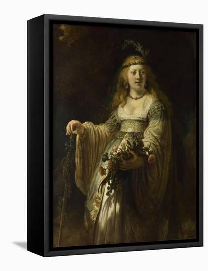Saskia Van Uylenburgh in Arcadian Costume, 1635-Rembrandt van Rijn-Framed Premier Image Canvas