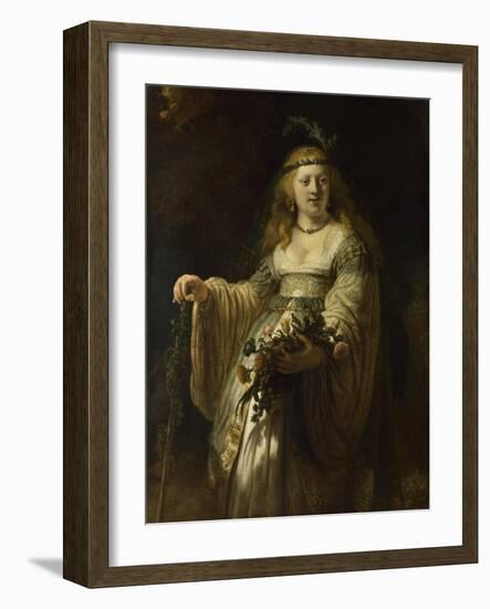Saskia Van Uylenburgh in Arcadian Costume, 1635-Rembrandt van Rijn-Framed Giclee Print