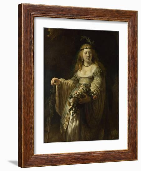 Saskia Van Uylenburgh in Arcadian Costume, 1635-Rembrandt van Rijn-Framed Giclee Print