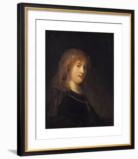 Saskia van Uylenburgh, the Wife of the Artist-Rembrandt-Framed Premium Giclee Print