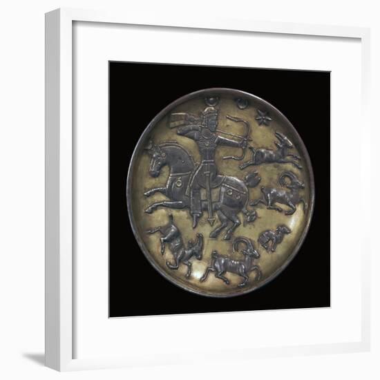 Sassanian dish showing King Ardashir III hunting. Artist: Unknown-Unknown-Framed Giclee Print