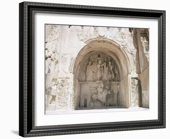 Sassanid Carvings Showing Khasrow II, Dating from the 4th Century AD, Tagh-E-Bostan, Iran-Peter Higgins-Framed Photographic Print