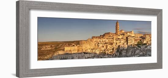 Sasso Barisano and cathedral at sunset, UNESCO World Heritage Site, Matera, Basilicata, Puglia, Ita-Markus Lange-Framed Photographic Print