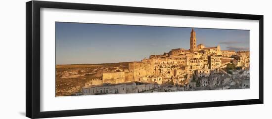 Sasso Barisano and cathedral at sunset, UNESCO World Heritage Site, Matera, Basilicata, Puglia, Ita-Markus Lange-Framed Photographic Print