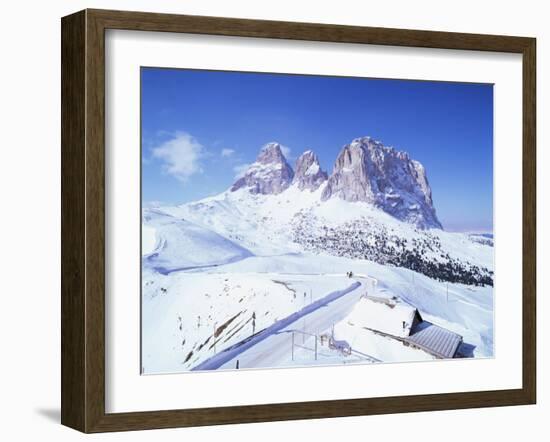 Sasso Lungo and Passo Di Sella, Trentino Alto Adige, South Tirol, Dolomites, Italy-Hans Peter Merten-Framed Photographic Print