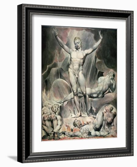 Satan Arousing the Rebel Angels, 1808-William Blake-Framed Giclee Print