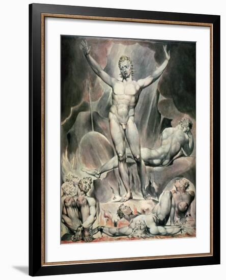 Satan Arousing the Rebel Angels, 1808-William Blake-Framed Giclee Print