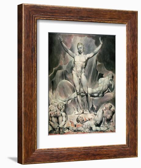 Satan Arousing the Rebel Angels, 1808-William Blake-Framed Giclee Print